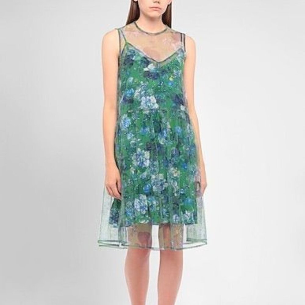 ERDEM GREEN FLORAL DRESS